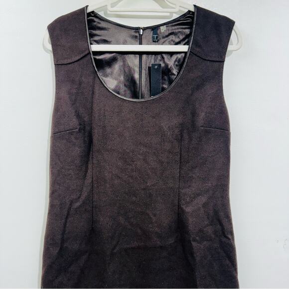 Tahari Ornah Sheath Dress Brown Sleeveless Embellished Hem Size 10  New - Picture 2 of 12